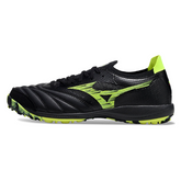 Botas de fútbol Mizuno Neo Sala TF Society en color negro y verde claro